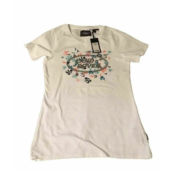 Tops - Land Rover Womens‎ Size 10 Shirt Top T-shirt Floral White Pink Blue NEW